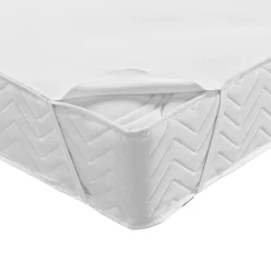 Matrasbeschermer<Conforlux Matrasbeschermer in absorberend molton 200 g/m2, vlak model wit