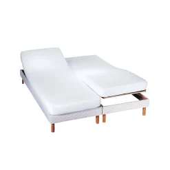 Matrasbeschermer<Conforlux Matrasbeschermer voor gelede bedden, in krimpvrij en ondoorlatend molton wit