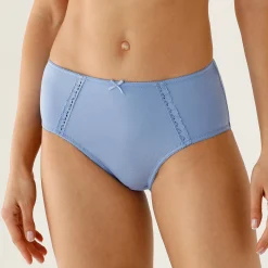 Slip En Shorty<Blancheporte Maxislip in ajourkatoen - Set van 2 blauw + parma
