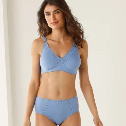 Slip En Shorty<Blancheporte Maxislip in ajourkatoen - Set van 2 blauw + parma