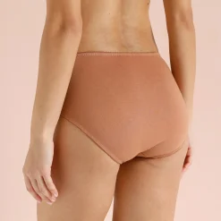 Slip En Shorty<Blancheporte Maxislip in ajourkatoen - Set van 2 hazelnootbruin + poeder