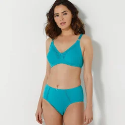 Slip En Shorty<Blancheporte Maxislip in ajourkatoen - Set van 2 smaragd + marine