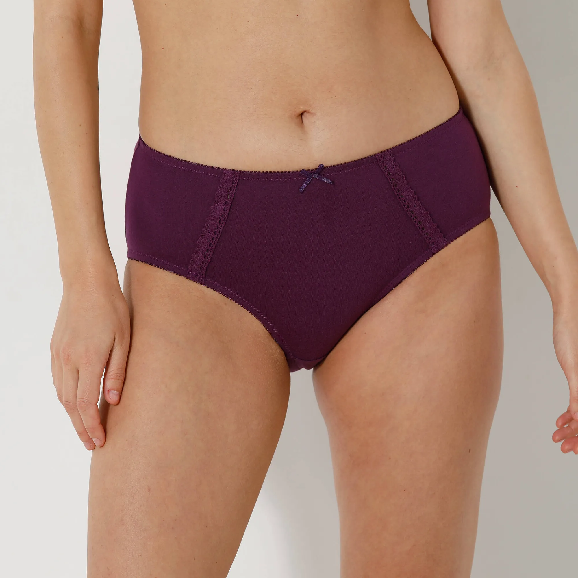 Slip En Shorty<Blancheporte Maxislip in ajourkatoen - Set van 2 fuchsia + pruim