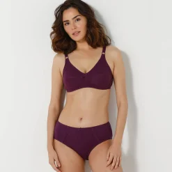 Slip En Shorty<Blancheporte Maxislip in ajourkatoen - Set van 2 fuchsia + pruim