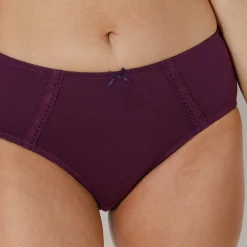Slip En Shorty<Blancheporte Maxislip in ajourkatoen - Set van 2 fuchsia + pruim