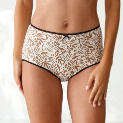 Slip En Shorty<Blancheporte Maxislip in katoen met dierenhuidprint - set van 4 zwart / wit