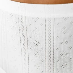 Slip En Shorty<Blancheporte Maxislip in katoen met jacquardmotieven - Set van 4 wit
