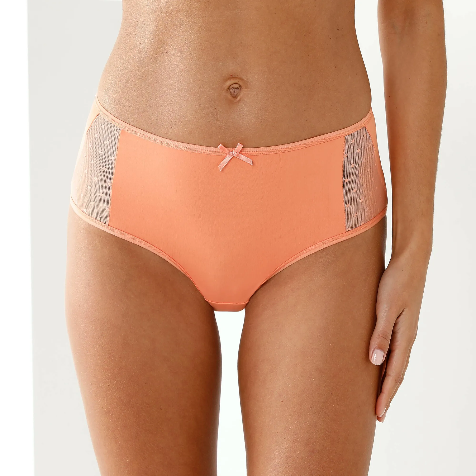 Slip En Shorty<Blancheporte Maxislip in microvezel - Set van 2 abrikoos