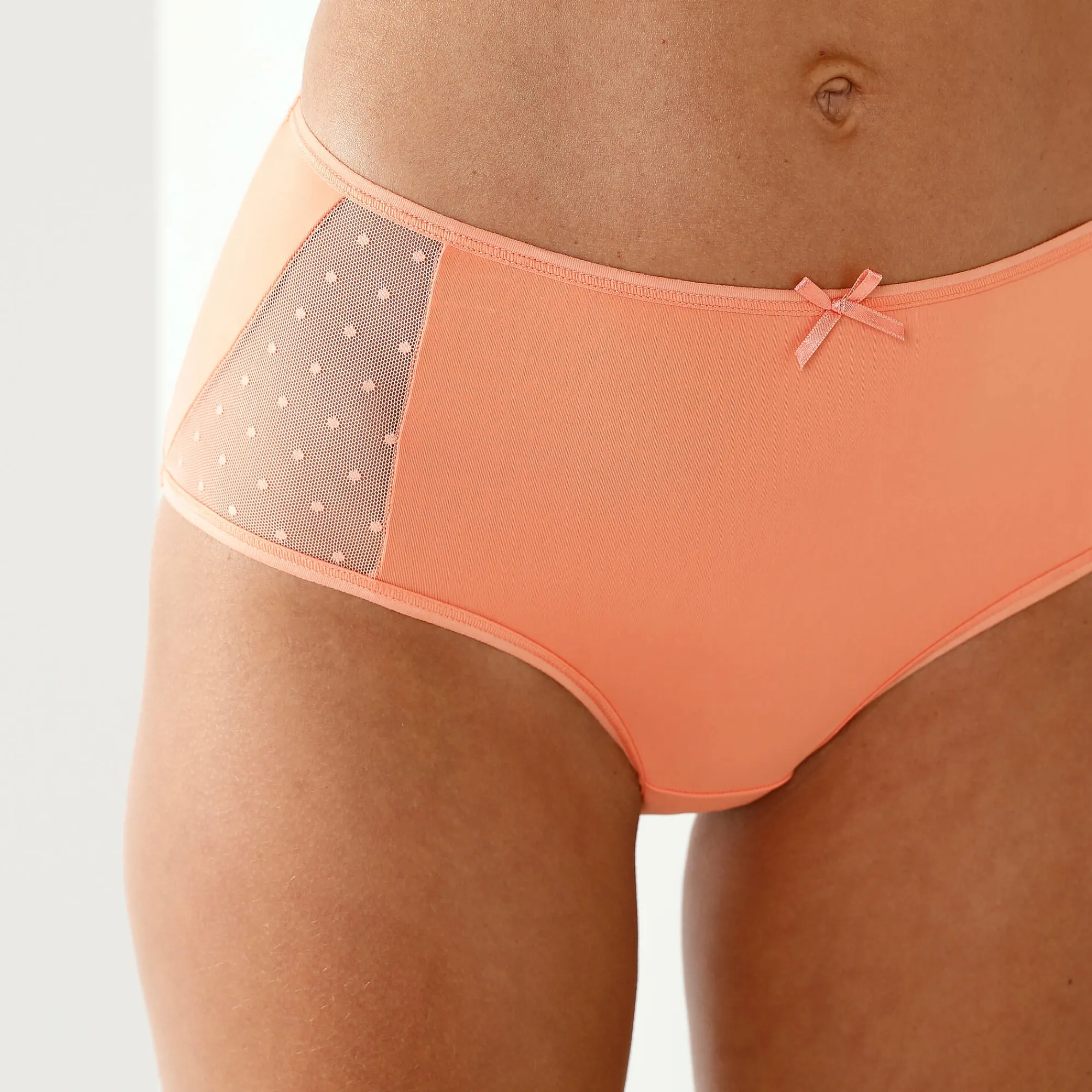 Slip En Shorty<Blancheporte Maxislip in microvezel - Set van 2 abrikoos