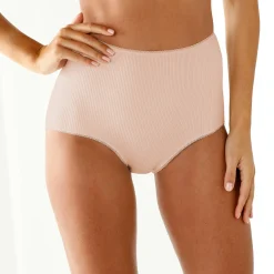 Slip En Shorty<Blancheporte Maxislip in stretchkatoen met platte ribbels nude + perzik