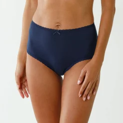 Slip En Shorty<Blancheporte Maxislip in stretchkatoen - set van 3 karamel + chocolade + marine