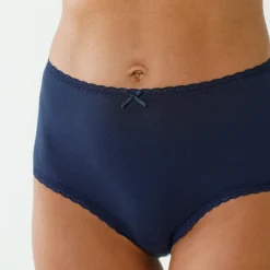 Slip En Shorty<Blancheporte Maxislip in stretchkatoen - set van 3 karamel + chocolade + marine