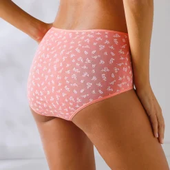 Slip En Shorty<Blancheporte Maxislip in stretchkatoen met bloemenprint - set van 10 smaragd / koraal