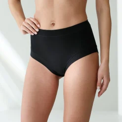 Slip En Shorty<Blancheporte Maxislip in stretchkatoen met comfortabele tailleband "zonder elastieken" - set van 2 wit + zwart