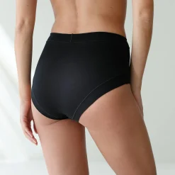 Slip En Shorty<Blancheporte Maxislip in stretchkatoen met comfortabele tailleband "zonder elastieken" - set van 2 wit + zwart