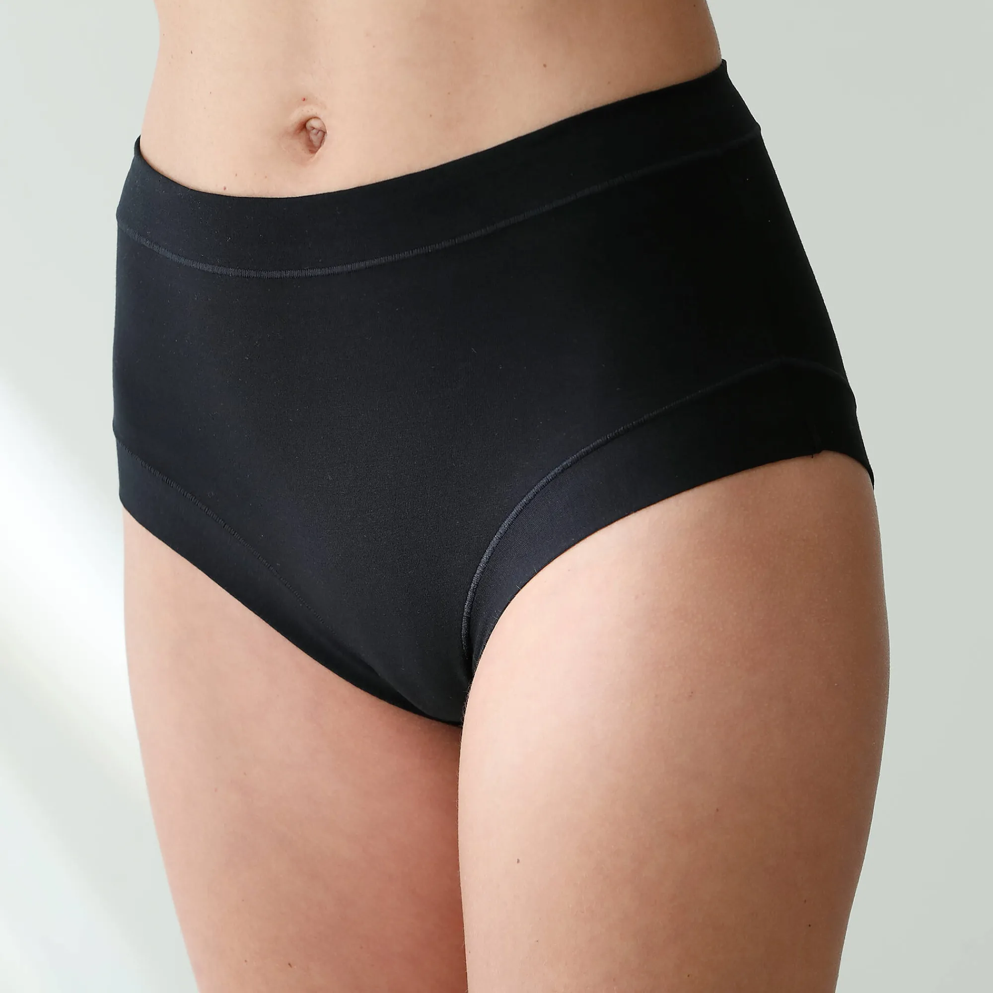 Slip En Shorty<Blancheporte Maxislip in stretchkatoen met comfortabele tailleband "zonder elastieken" - set van 2 wit + zwart