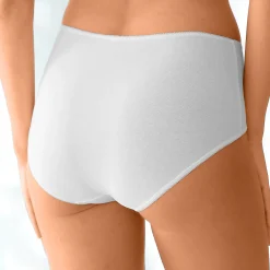 Slip En Shorty<Blancheporte Maxislip in stretchkatoen - Set van 4 nude + wit