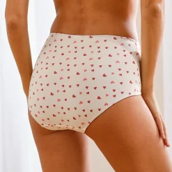 Slip En Shorty<Blancheporte Maxislip in stretchkatoen met hartjesprint - set van 4 rood