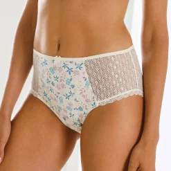 Slip En Shorty<Confidence Lingerie Maxislip met bloemenprint Coria - set van 2 ivoorkleur