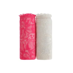 Slip En Shorty<Blancheporte Maxislip met hoge taille in microvezel en rekbare kant - set van 2 fuchsia + ivoorkleur