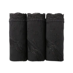 Slip En Shorty<Blancheporte Maxislip met hoge taille in katoen en stretchkant - set van 3 zwart