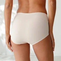 Slip En Shorty<Blancheporte Maxislip met hoge taille en kanten tailleband in microvezel - set van 3 neutraal