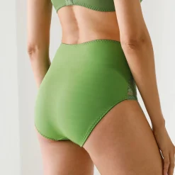 Slip En Shorty<Confidence Lingerie Maxislip met hoge taille in microvezel en rekbare kant "Limbara" - set van 2 groen