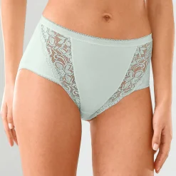 Slip En Shorty<Blancheporte Maxislip met kant - set van 3 amandel + roze + groen