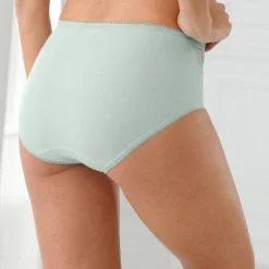 Slip En Shorty<Blancheporte Maxislip met kant - set van 3 amandel + roze + groen