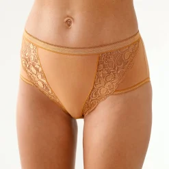 Slip En Shorty<Blancheporte Maxislip met kant - set van 3 chocolade