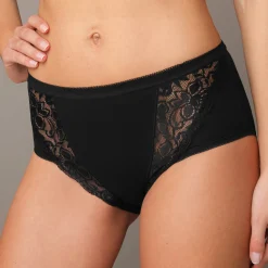 Slip En Shorty<Blancheporte Maxislip met kant - set van 3 zwart