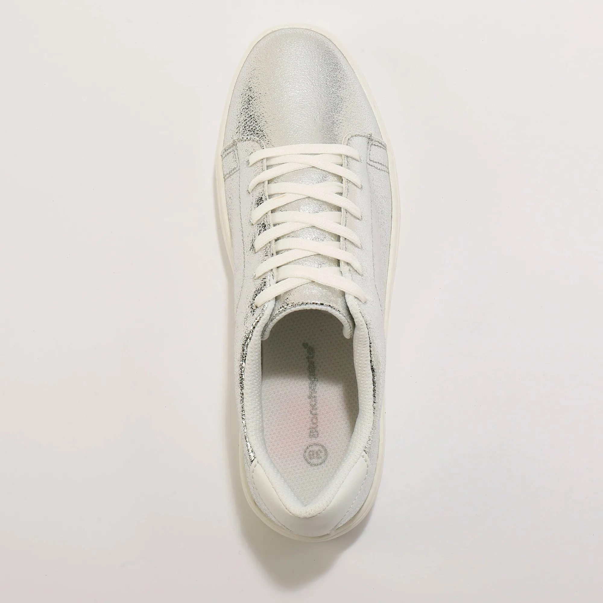 Feestelijke Schoenen|Baskets En Sneakers<Blancheporte Metallic sneakers met veters zilverkleurig