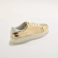 Feestelijke Schoenen|Baskets En Sneakers<Blancheporte Metallic sneakers met veters goudkleurig