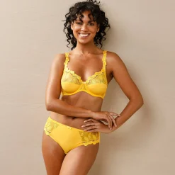 Slip En Shorty<Confidence Lingerie Microvezel slipje met guipurekant Rima - set van 2 geel