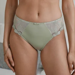 Slip En Shorty<Confidence Lingerie Microvezel slipje met guipurekant Rima - set van 2 linde