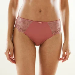 Slip En Shorty<Confidence Lingerie Microvezel slipje met guipurekant Rima - set van 2 granaatrood