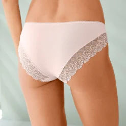 Slip En Shorty<Blancheporte Midislip in effen stretchkatoen en kant - set van 3 zwart + nude + wit