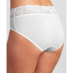 Slip En Shorty<Sloggi Midislip in katoen en kant Romance - set van 4 (3 + 1 gratis)<br> wit