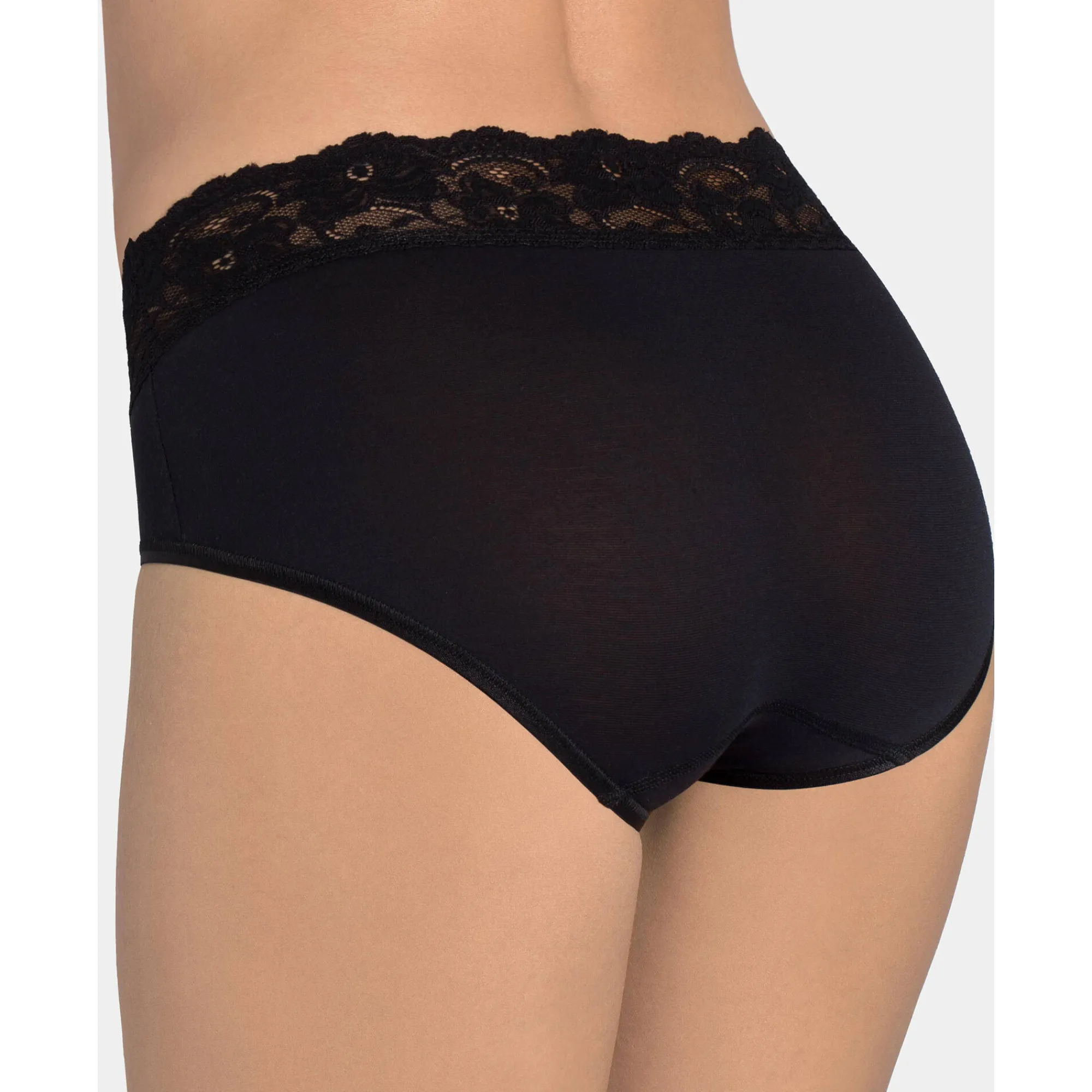 Slip En Shorty<Sloggi Midislip in katoen en kant Romance - set van 4 (3 + 1 gratis)<br> zwart