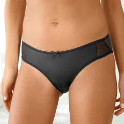Slip En Shorty<Blancheporte Midislip in microvezel - Set van 2 zwart