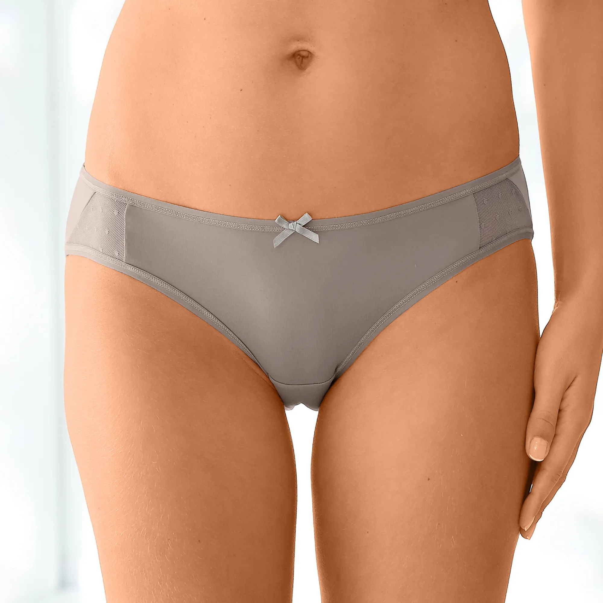 Slip En Shorty<Blancheporte Midislip in microvezel - Set van 2 taupe