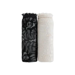 Slip En Shorty<Blancheporte Midislip in microvezel en rekbare kant - set van 2 zwart + ivoorkleur