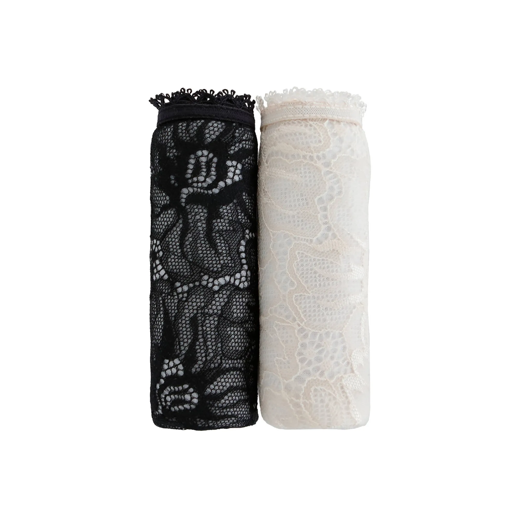 Slip En Shorty<Blancheporte Midislip in microvezel en rekbare kant - set van 2 zwart + ivoorkleur