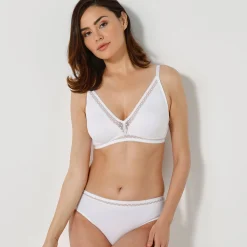 Slip En Shorty<Confidence Lingerie Midislip in microvezel en plumetistule met tweede huid-effect Paia - set van 2 wit