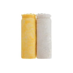 Slip En Shorty<Blancheporte Midislip in microvezel en rekbare kant - set van 2 geel + ivoorkleur