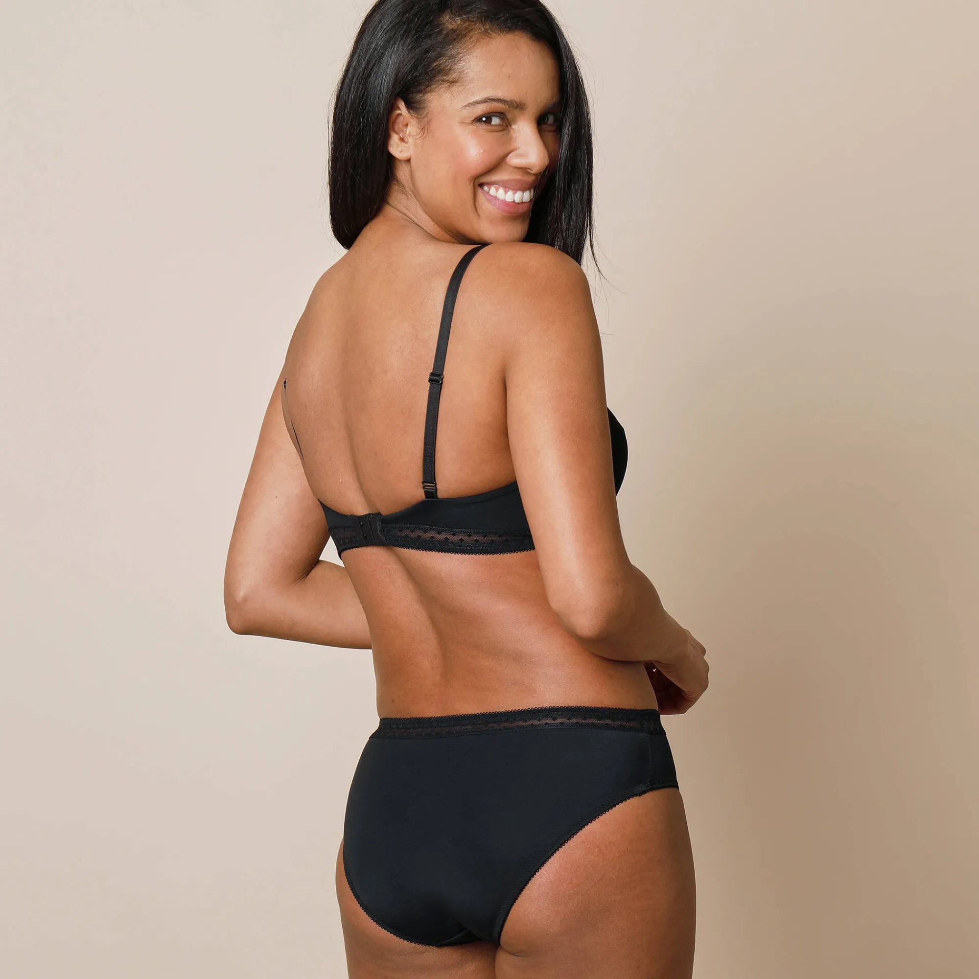 Slip En Shorty<Confidence Lingerie Midislip in microvezel en plumetistule met tweede huid-effect Paia - set van 2 zwart