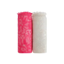 Slip En Shorty<Blancheporte Midislip in microvezel en rekbare kant - set van 2 fuchsia + ivoorkleur