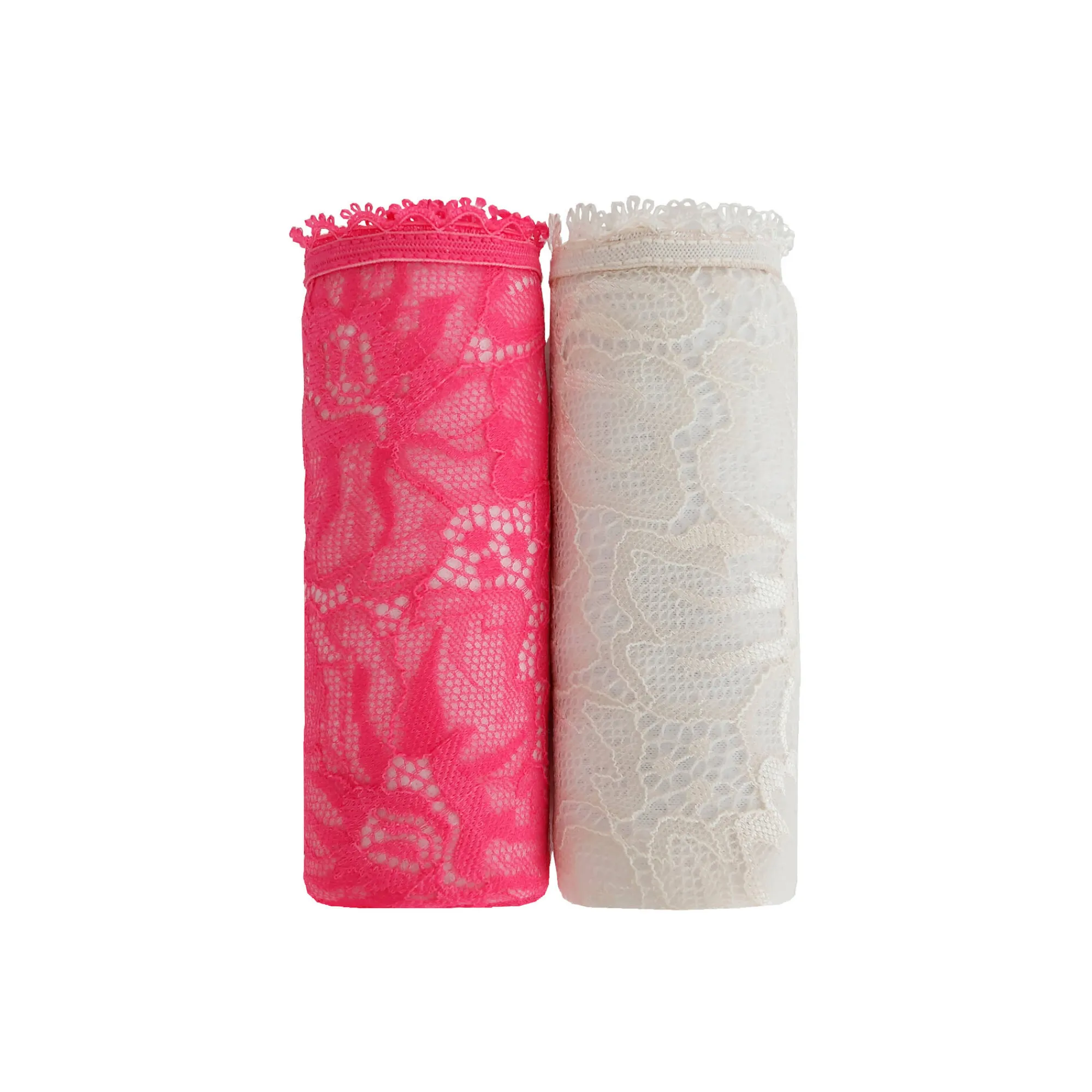 Slip En Shorty<Blancheporte Midislip in microvezel en rekbare kant - set van 2 fuchsia + ivoorkleur