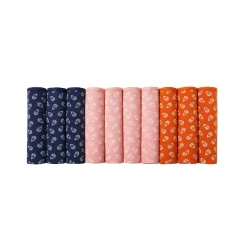 Slip En Shorty<Blancheporte Midislip in rekbaar katoen met bloemetjesprint - set van 10 marine / roze