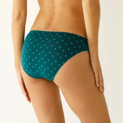 Slip En Shorty<Blancheporte Midislip in stretchkatoen met bloemenprint - set van 4 blauw / groen